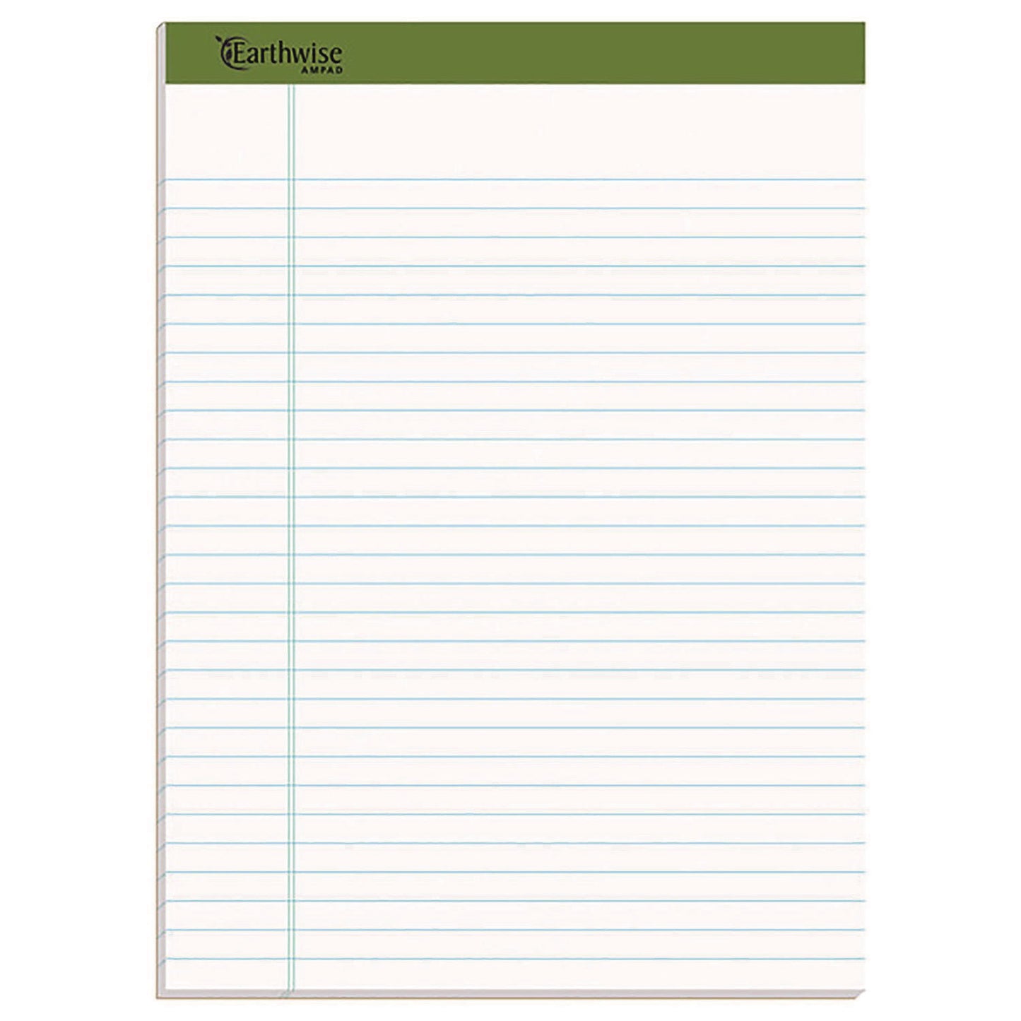 Earthwise by Ampad Recycled Writing Pad, Sand Politex Headband, Wide/Legal Rule, (40) White 8.5 x 11 Sheets, 4/Pack