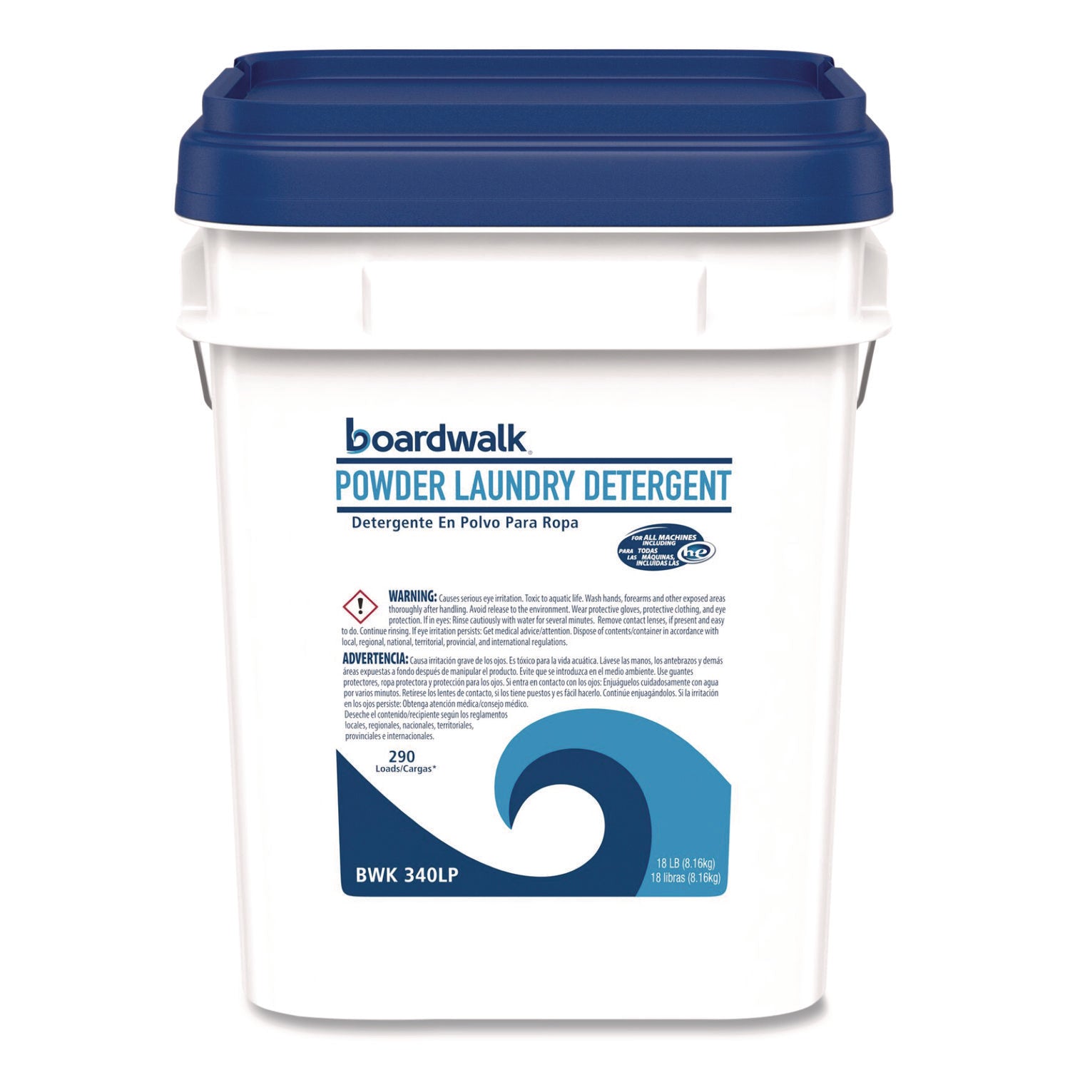 Powder Laundry Detergent, Low Foam, Crisp Clean Scent, 18 lb Pail