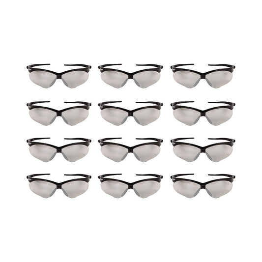 Nemesis Safety Glasses, Black Half Frame, Clear Dual I/O Lens