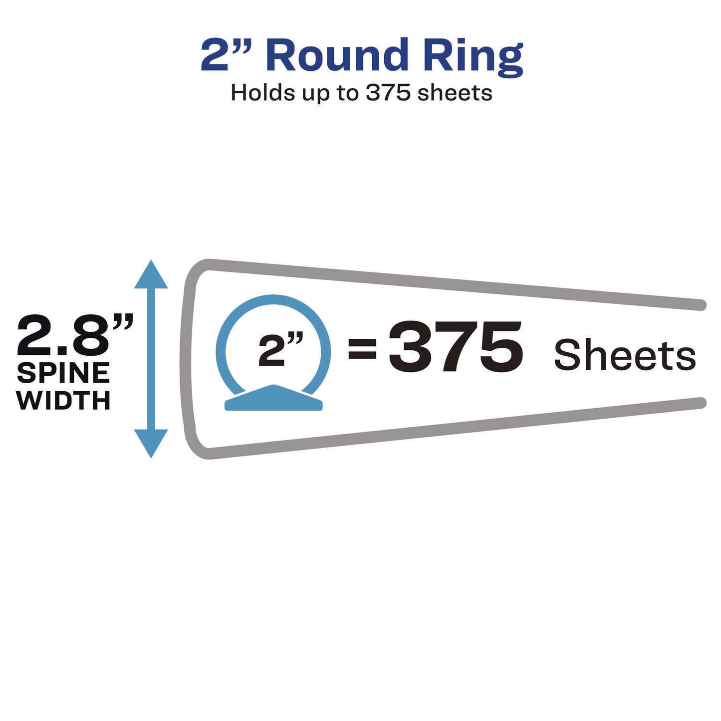 Mini Size Durable Non-View Binder With Round Rings, 3 Rings, 2" Capacity, 8.5 X 5.5, Black