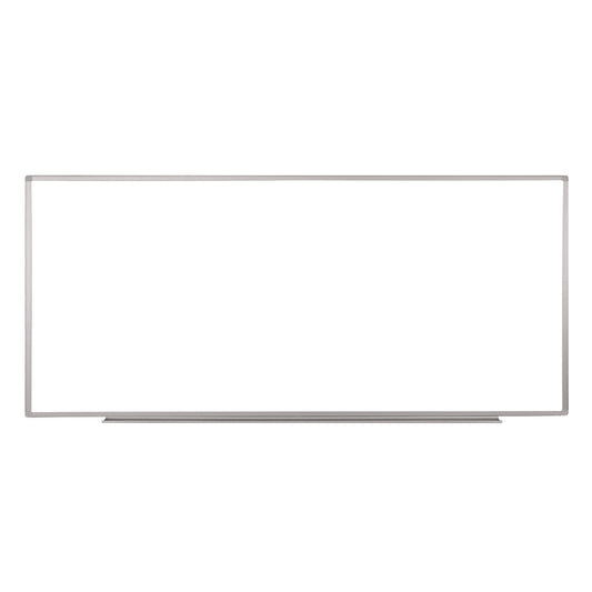 Wall-Mounted Magnetic Whiteboard, 96" x 40", White Surface, Silver Aluminum Frame