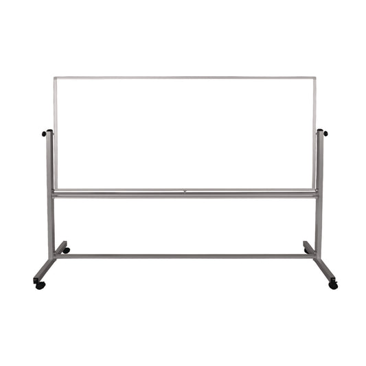 Mobile Magnetic Whiteboard, 96" x 40", White Surface, Silver Aluminum Frame