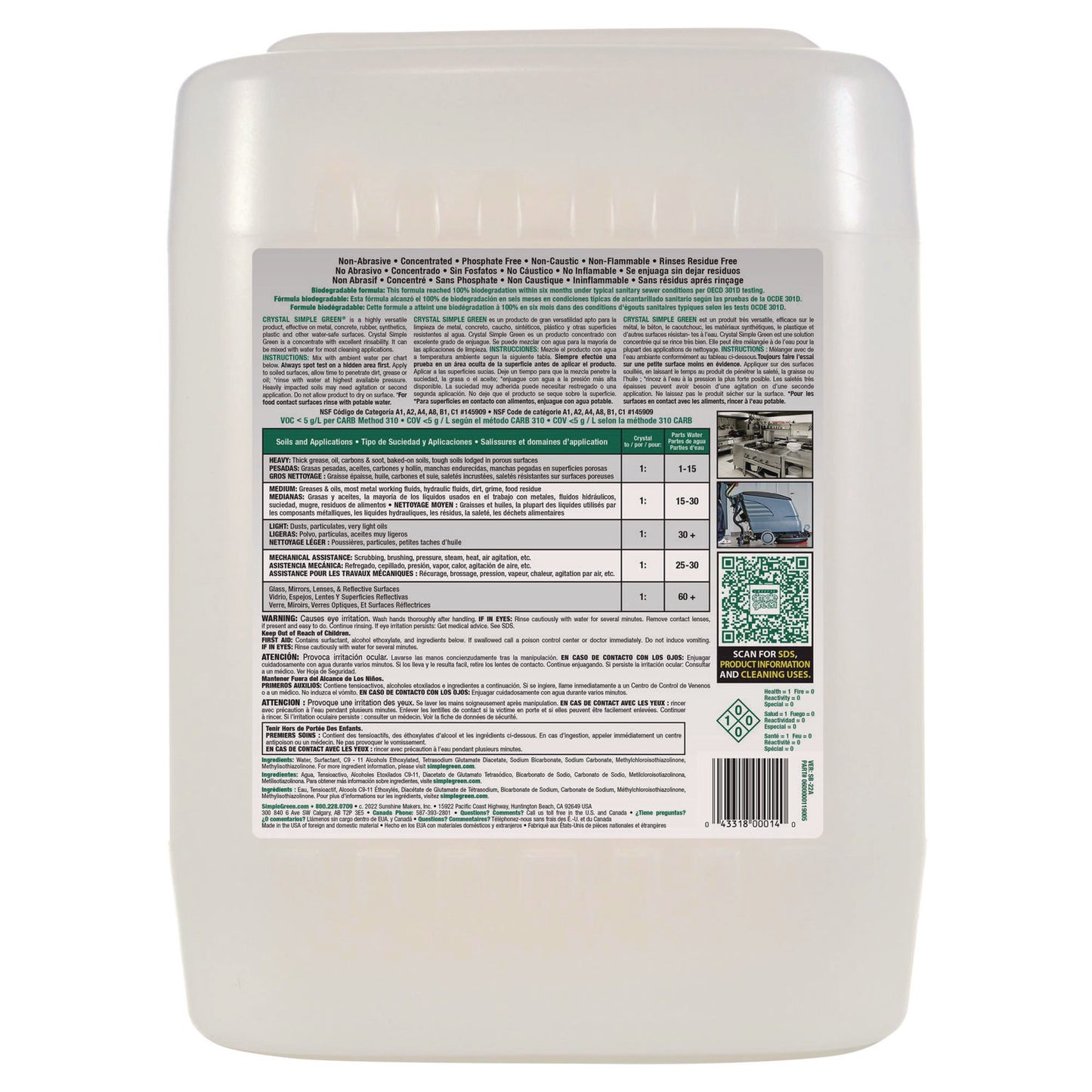 Crystal Industrial Cleaner/degreaser, 5 Gal Pail