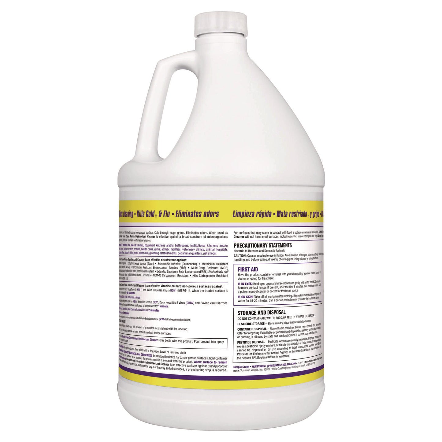 Clean Finish Disinfectant Cleaner, Herbal Scent, 1 gal Bottle
