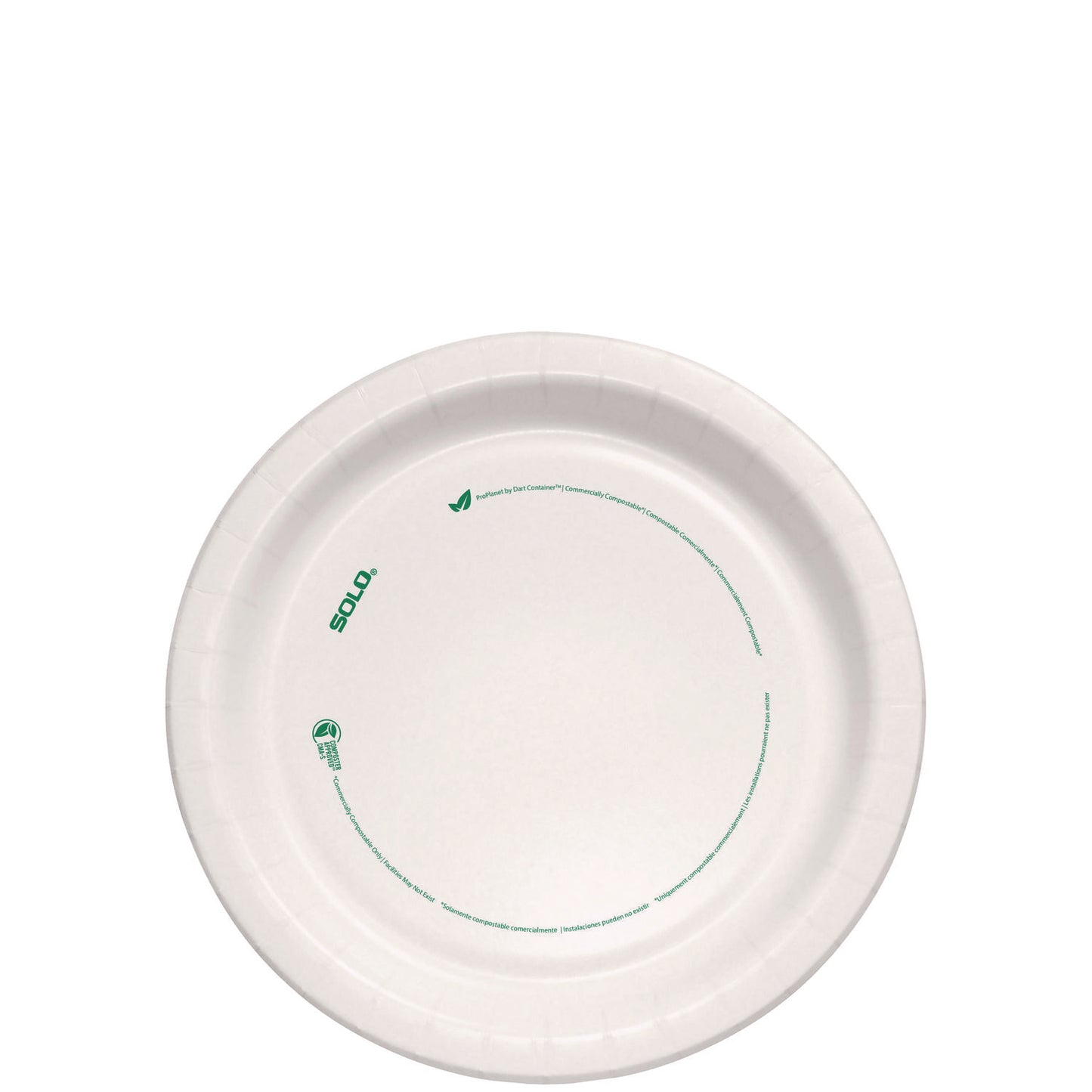 Compostable Paper Dinnerware, ProPlanet Seal, Plate, 8.5" dia, White, 125/Pack