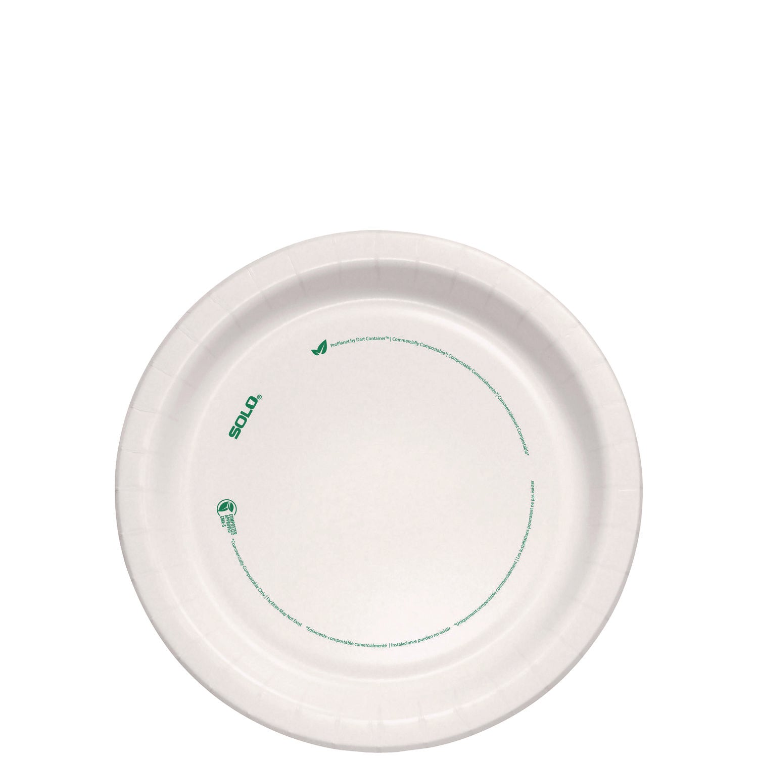 Compostable Paper Dinnerware, ProPlanet Seal, Plate, 8.5" dia, White, 125/Pack