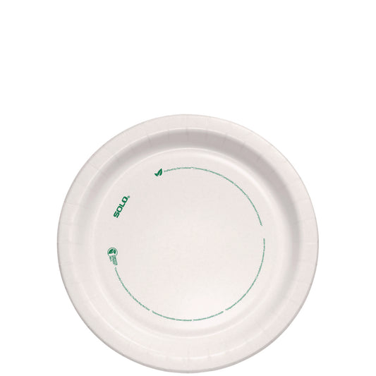 Compostable Paper Dinnerware, ProPlanet Seal, Plate, 8.5" dia, White, 125/Pack