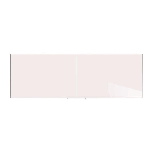 Two-Piece M2 Non-Magnetic Whiteboard with Aluminum Frame, 144.5" x 48.5", White Surface, Satin Aluminum Frame