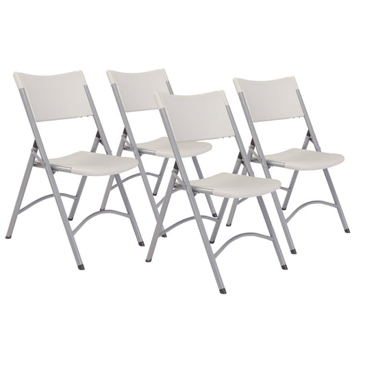 600 Series Heavy Duty Plastic Folding Chair, Supports Up to 500 lb, 18" Seat Height, Gray Seat/Back/Base, 4/Carton