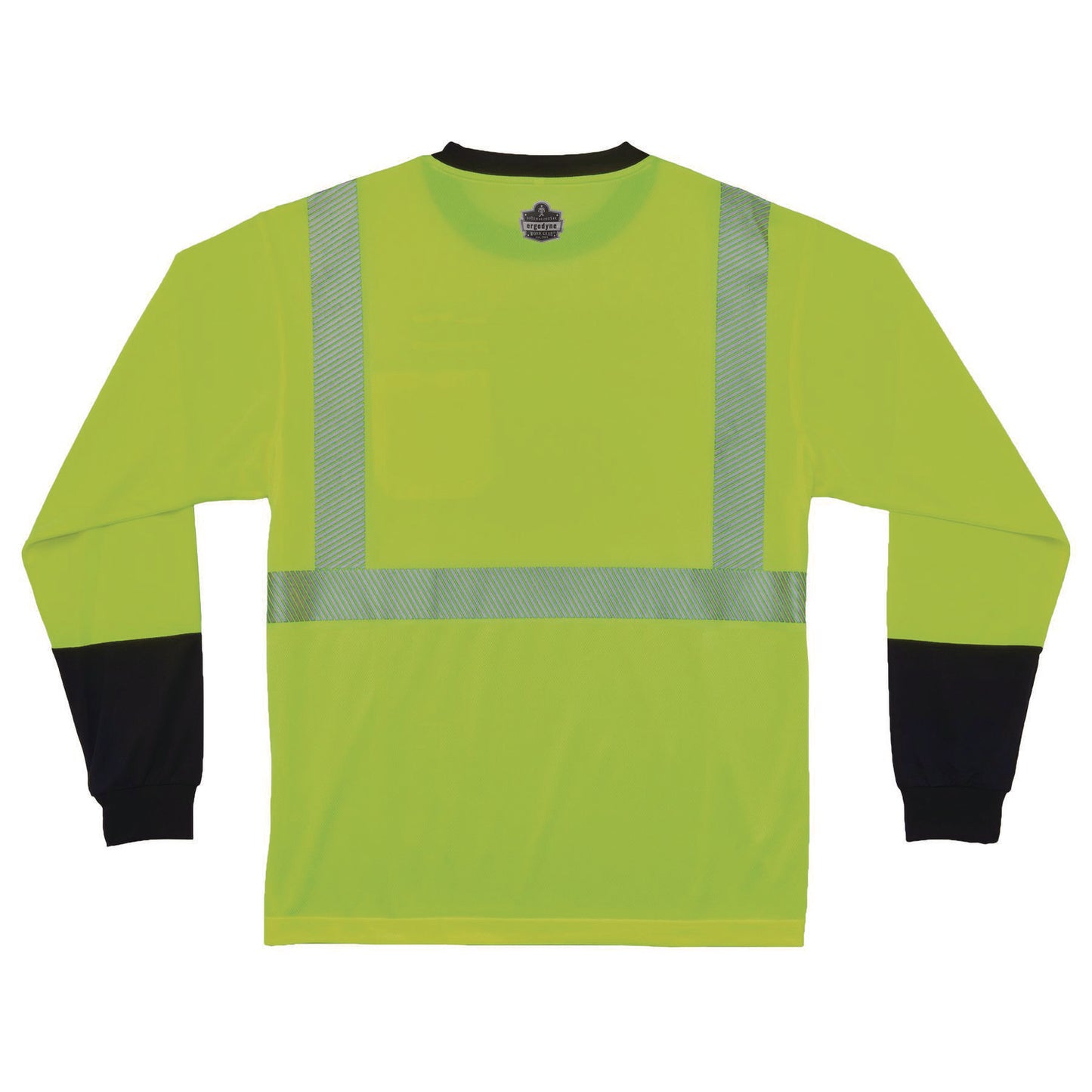 GloWear 8281BK Class 2 Long Sleeve Shirt with Black Bottom, 4X-Large Long, Lime