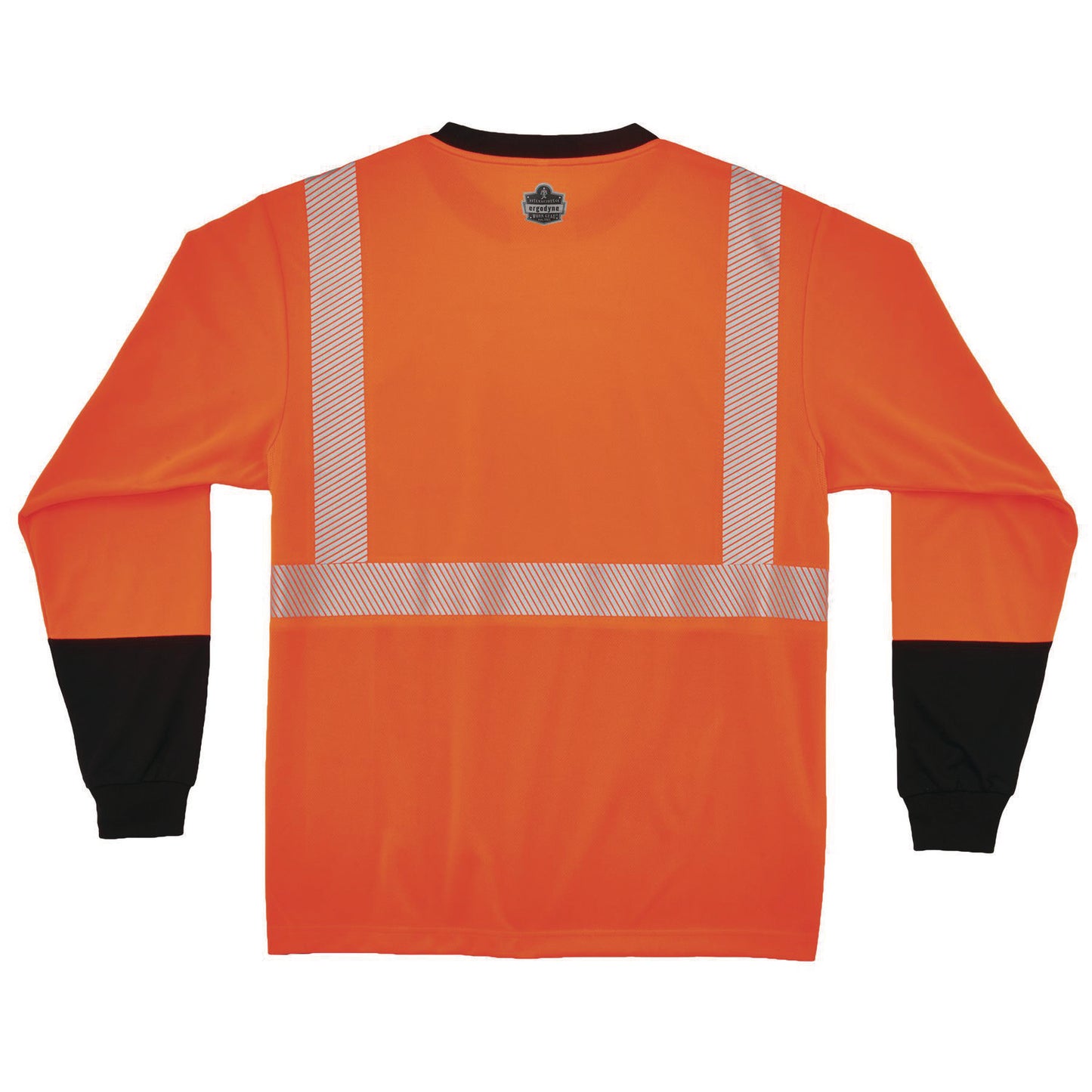 GloWear 8281BK Class 2 Long Sleeve Shirt with Black Bottom, 7X-Large Long, Orange