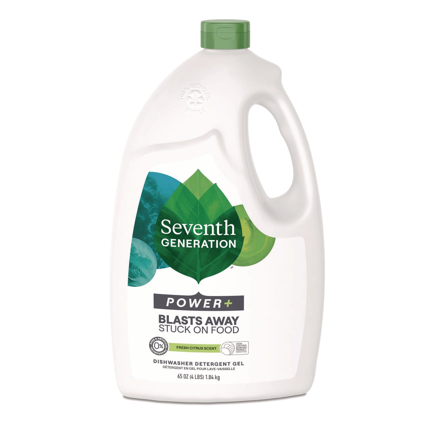Natural Automatic Dishwasher Gel, Ultra Power Plus, Fresh Citrus Scent, 65 oz Bottle