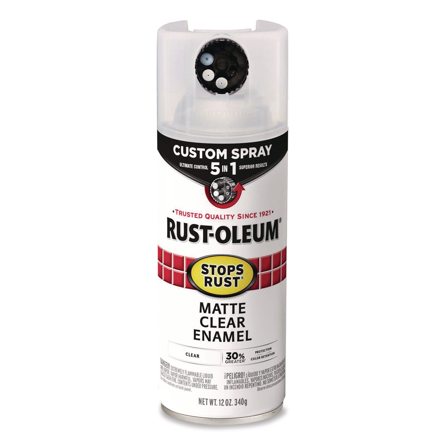 Stops Rust 5-in-1 Spray Paint, Matte Clear, 12 oz Aerosol Can