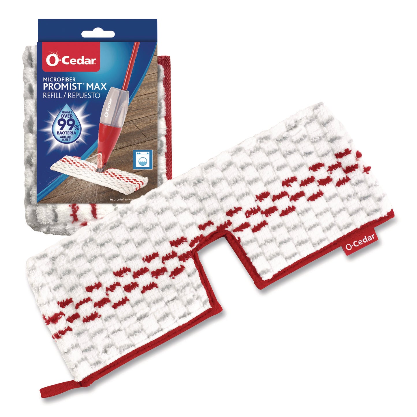 ProMist MAX Refill, Microfiber, Custom Size for ProMist Mop System, Red/White/Gray