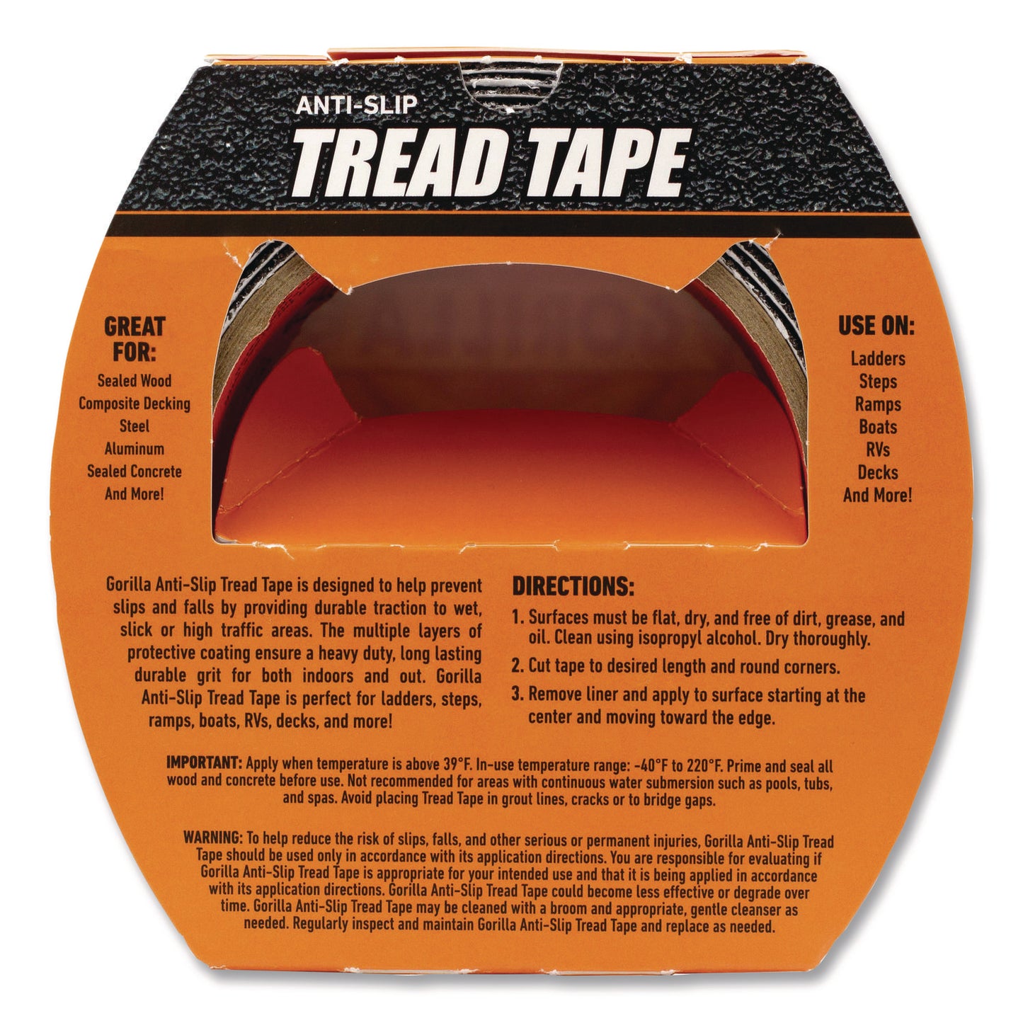 Tread Tape, 3" Core, 2" x 10 ft, Black
