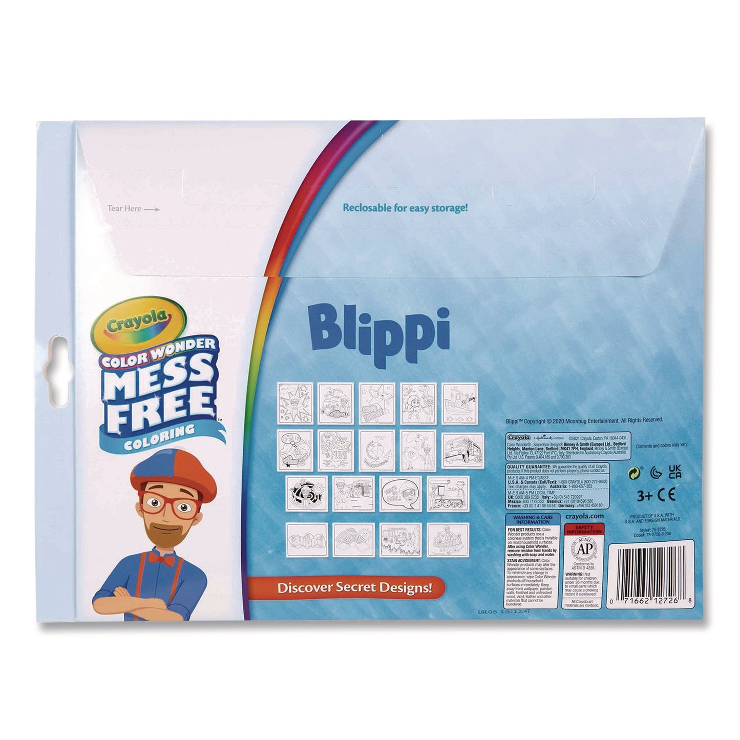 Blippi Color Wonder Kit, Includes Five Markers, Ages 3 and Up, 18 Pages