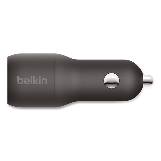 BOOST CHARGE Dual Car Charger with PPS, USB-A/USB-C, Black