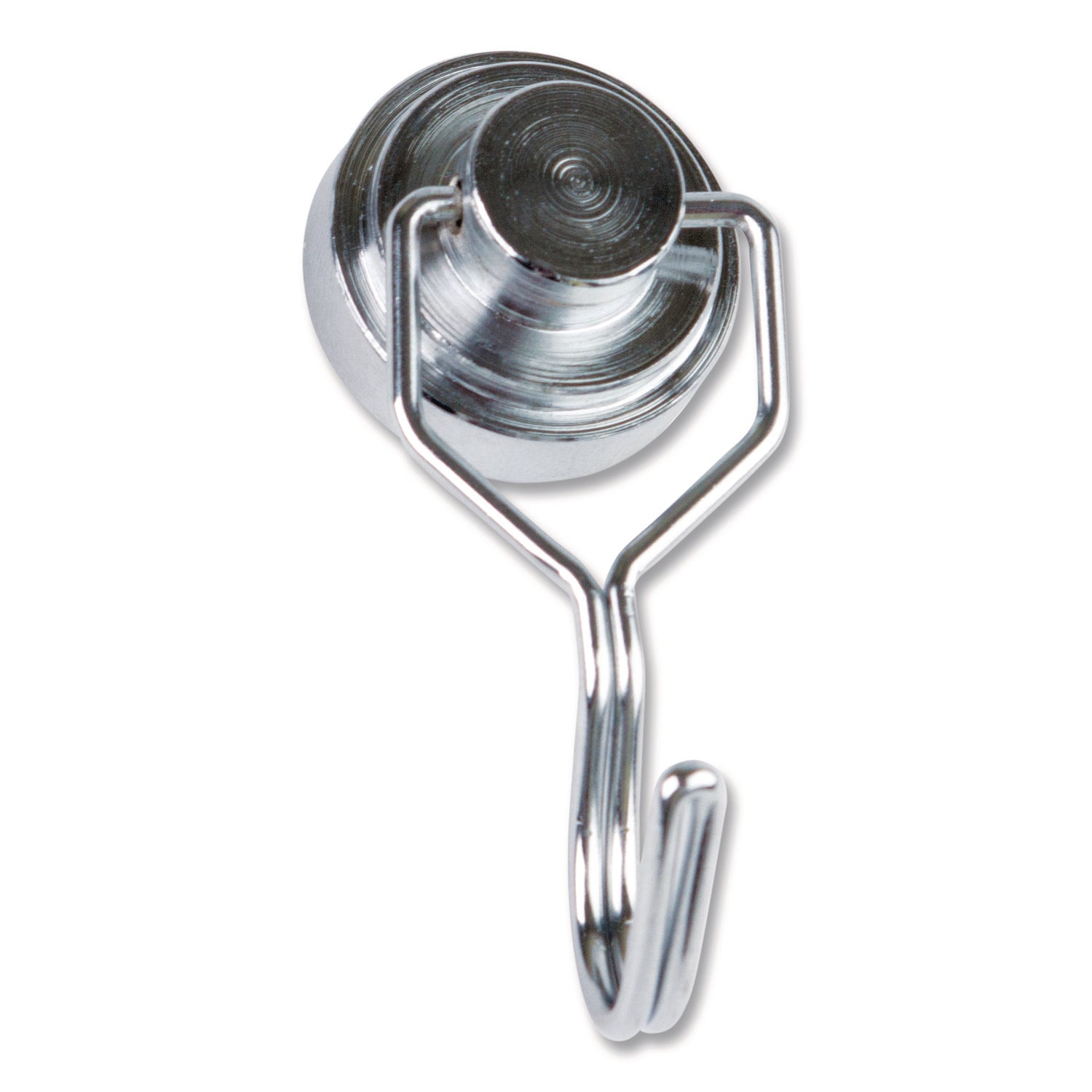 Magnetic Classroom Hooks, 5.25" Long Hook, 3.75" Diameter Base, Silver, 2/Pack