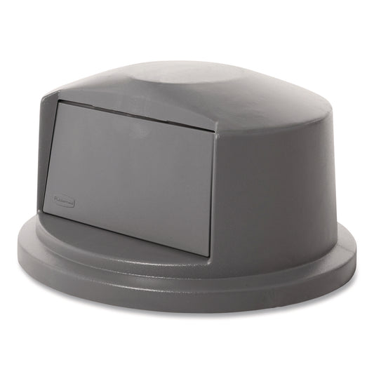 BRUTE Dome Top Swing Door Lid for 32 gal Waste Containers, 22.75" Diameter x 12.25h, Gray