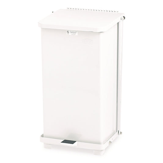 Defenders Heavy-Duty Steel Step Can, 6.5 gal, Steel, White