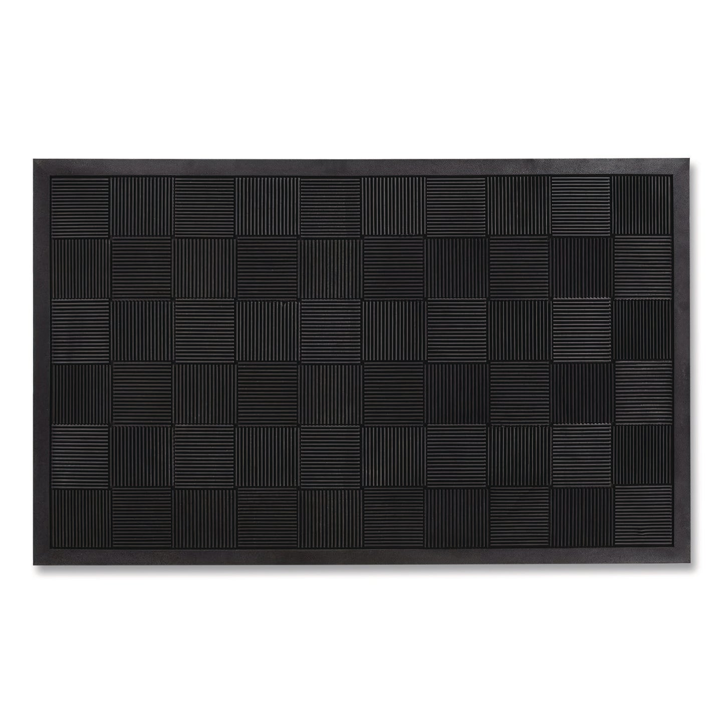Parquet Scraper Mat, Black Blade Ribbed Rubber Surface, 36" x 60"