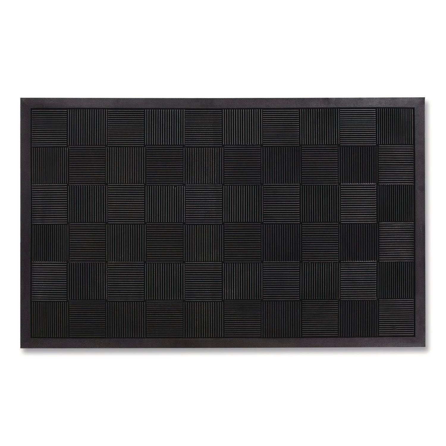 Parquet Scraper Mat, Black Blade Ribbed Rubber Surface, 36" x 60"