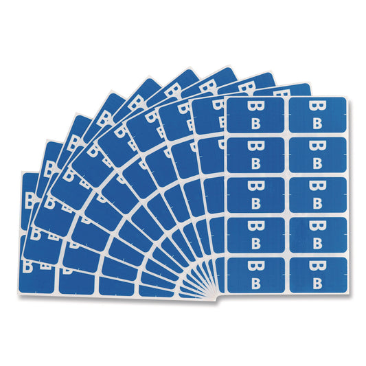 Alphaz Color-Coded Second Letter Alphabetical Labels, B, 1 X 1.63, Dark Blue, 10/sheet, 10 Sheets/pack