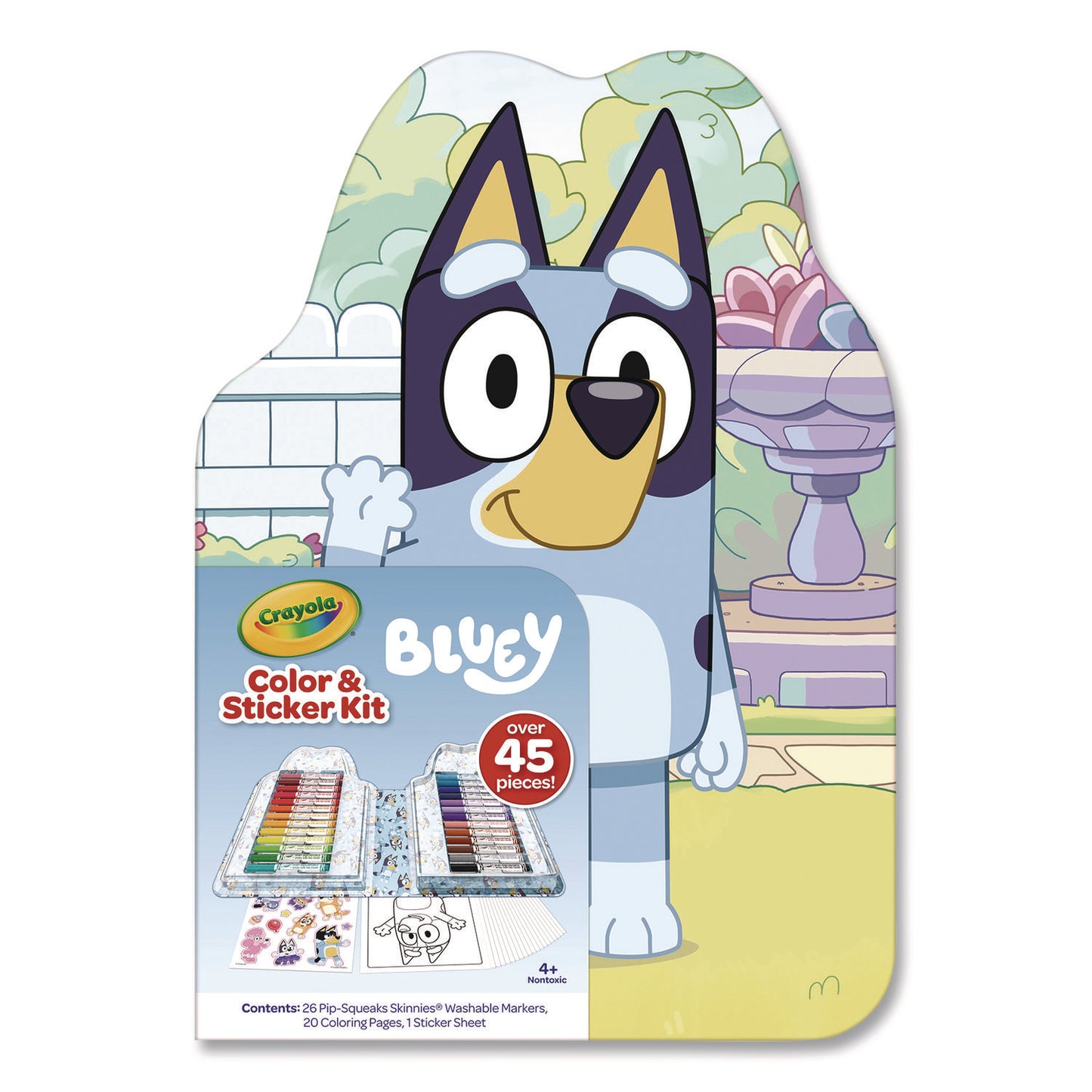 Bluey Color and Sticker Kit, Includes 26 Markers, Ages 5 and Up, 20 Pages