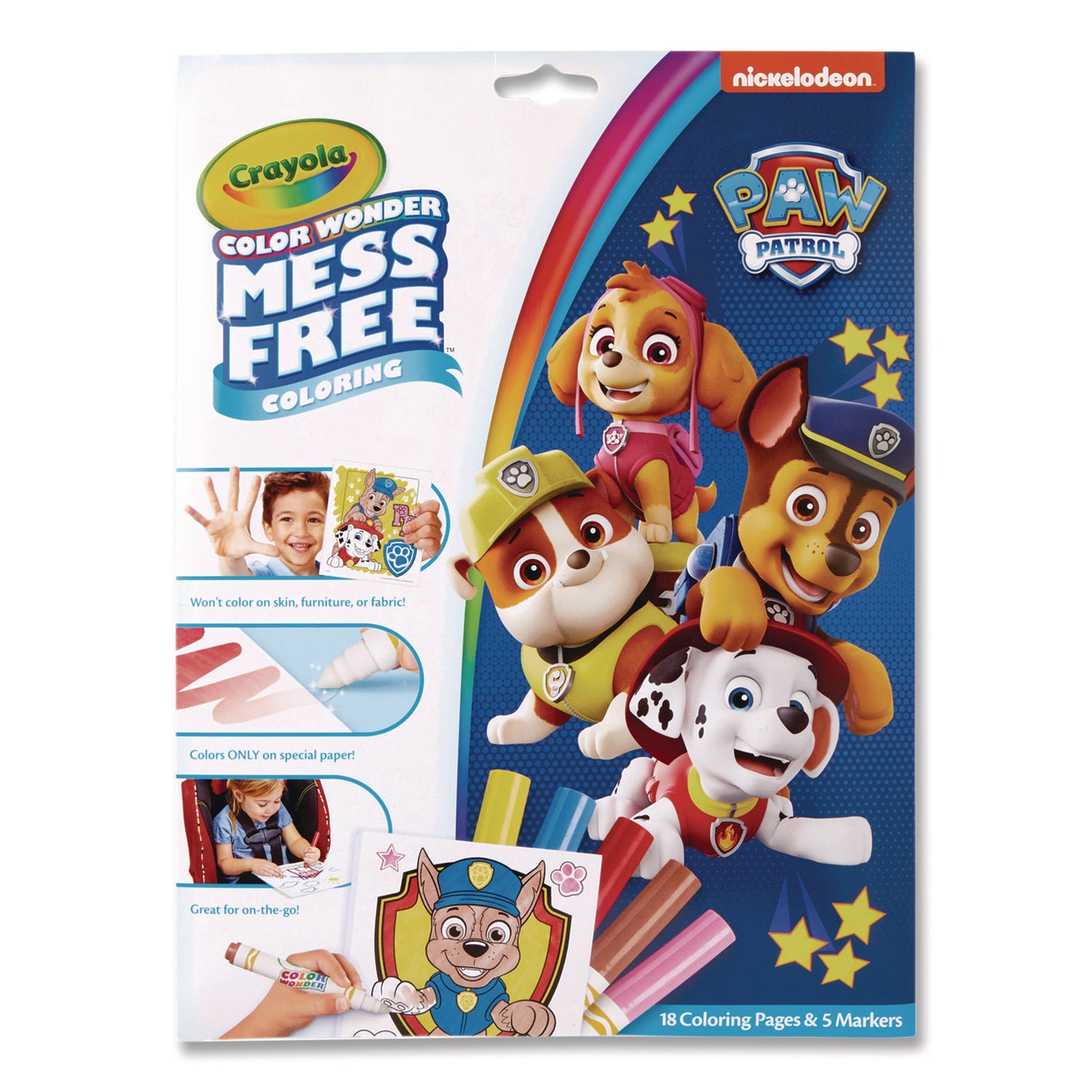 Nickelodeon Paw Patrol Color Wonder Kit, Includes Five Markers, Ages 3 and Up, 18 Pages