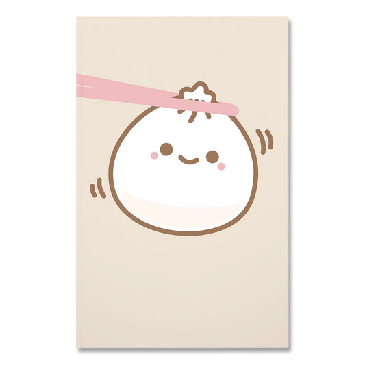 Smoko Lil B Dumpling Layflat Notebook, 1-Subject, Medium/College Rule, Tan/White/Pink Cover, (72) 8 x 5 Sheets