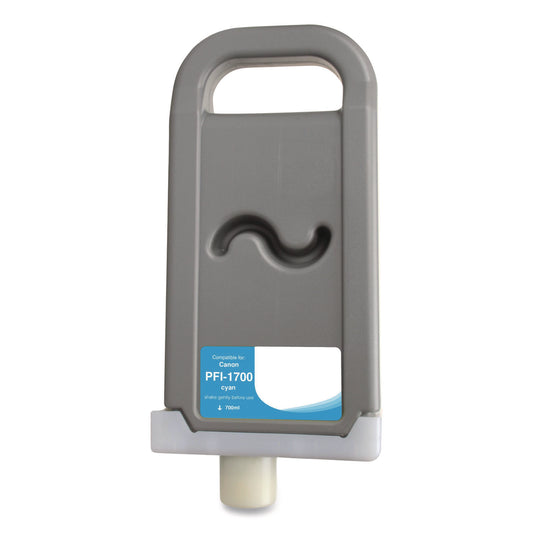 Compatible Cyan Ink, Replacement for PFI-1700 (0776C001AA), 700 mL