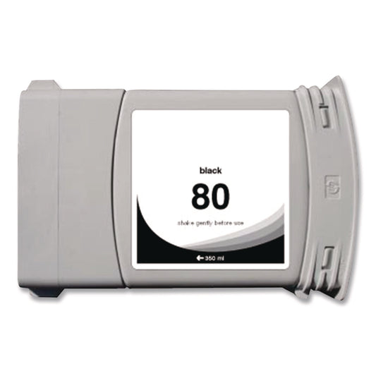 Remanufactured Black High-Yield Ink, Replacement for 80 (C4871A), 350 mL