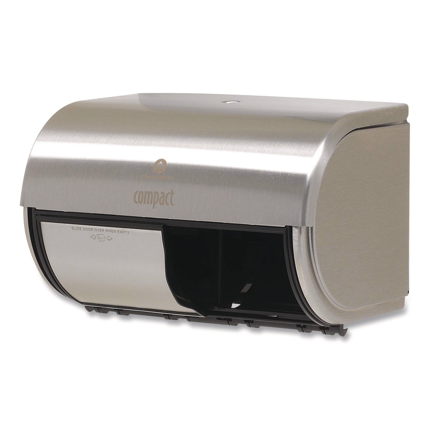 Compact Coreless Side-by-Side Double Roll Tissue Dispenser, 10.13 x 6.75 x 7.13, Stainless Steel