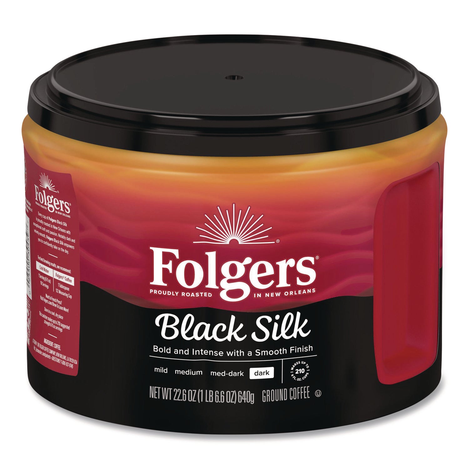 Black Silk Ground Coffee, 22.6 oz Canister
