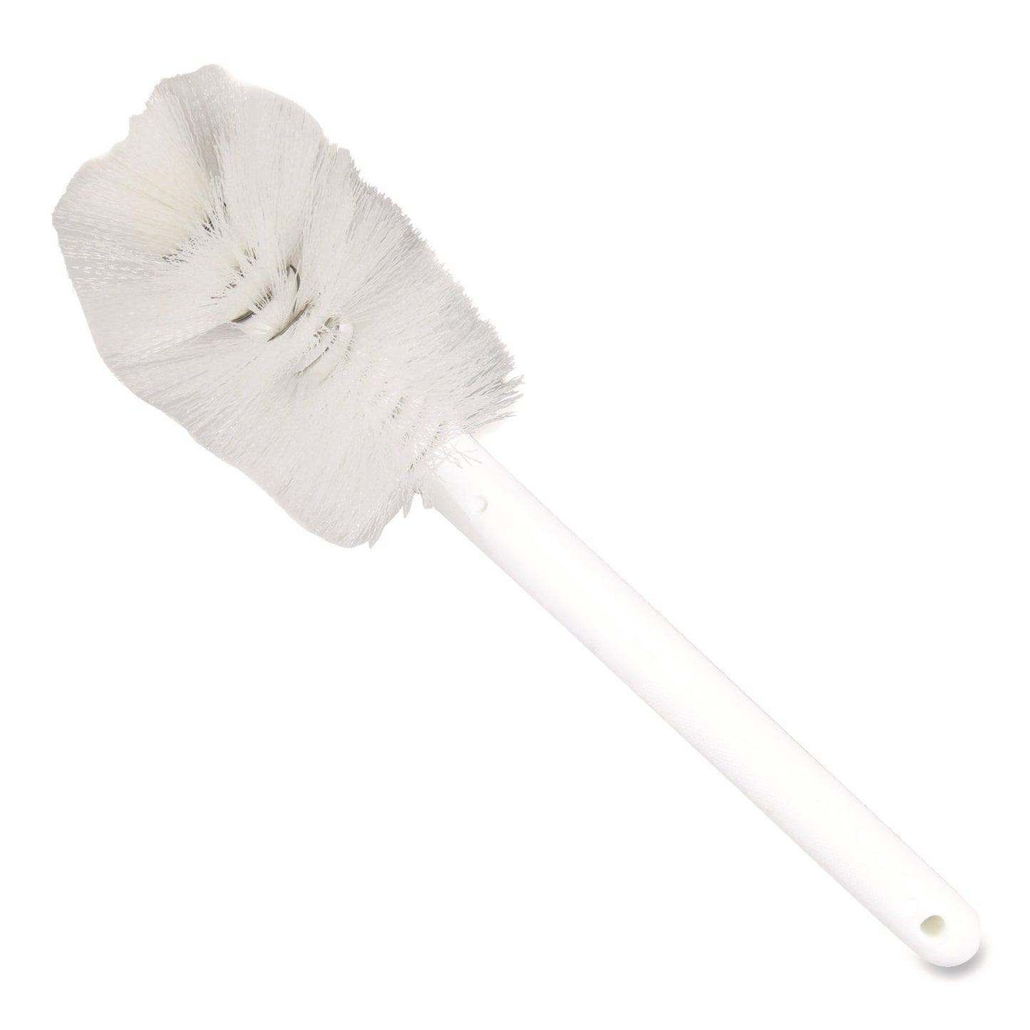 Sparta Handle Bottle Brush for Pint Bottles, White Polyester Bristles, 4.5" Brush, 7.5" White Plastic Handle