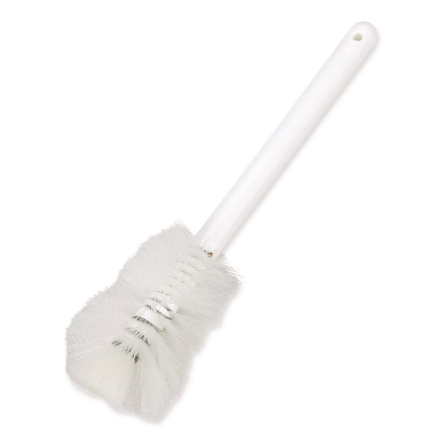 Sparta Handle Bottle Brush for Pint Bottles, White Polyester Bristles, 4.5" Brush, 7.5" White Plastic Handle