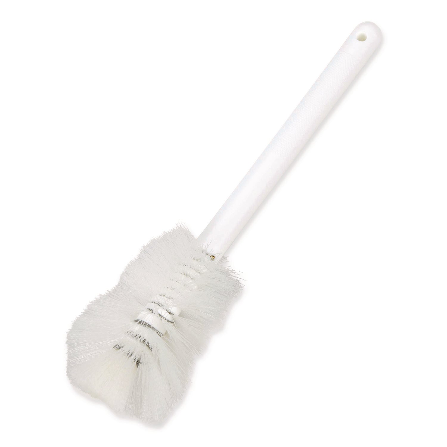 Sparta Handle Bottle Brush for Pint Bottles, White Polyester Bristles, 4.5" Brush, 7.5" White Plastic Handle