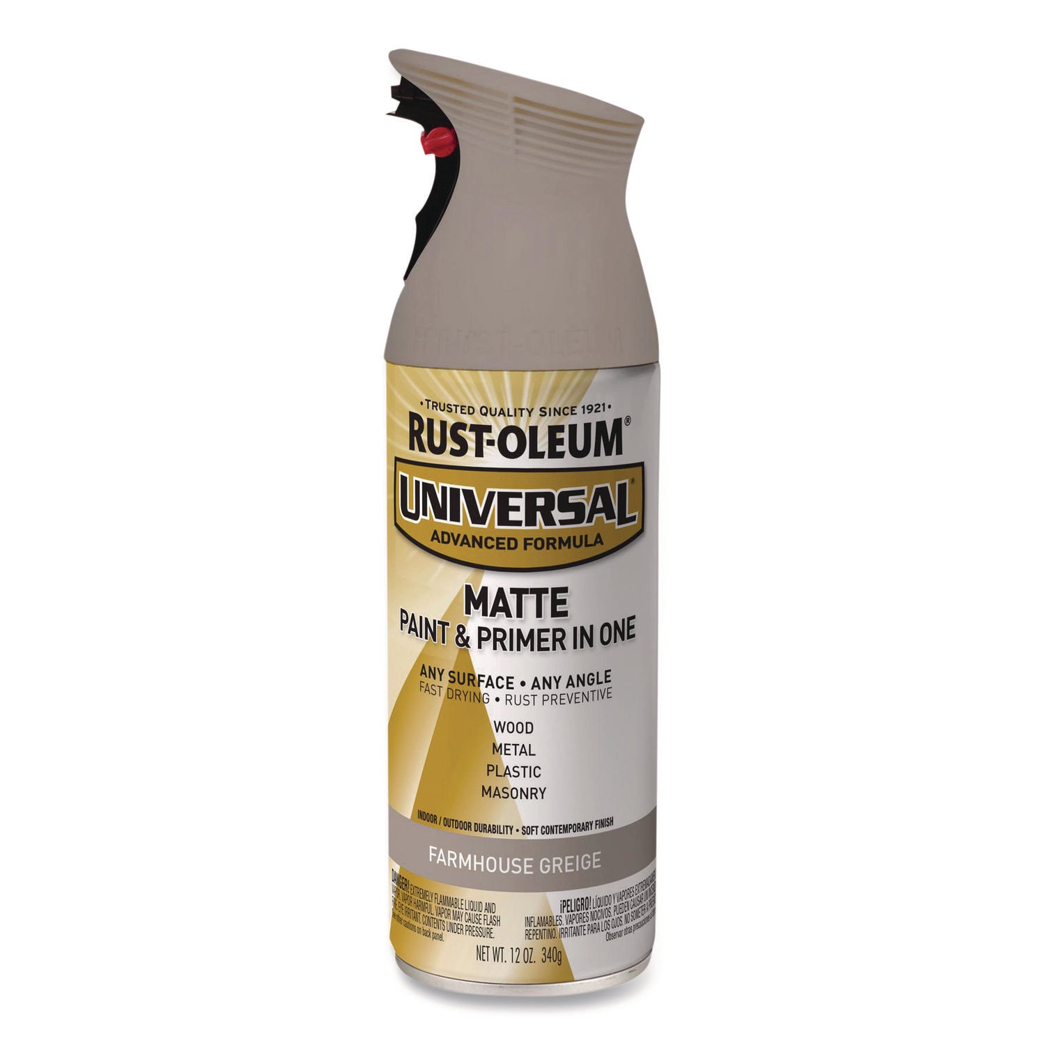 Universal Premium Spray Paint, Matte Greige, 12 oz Aerosol Can