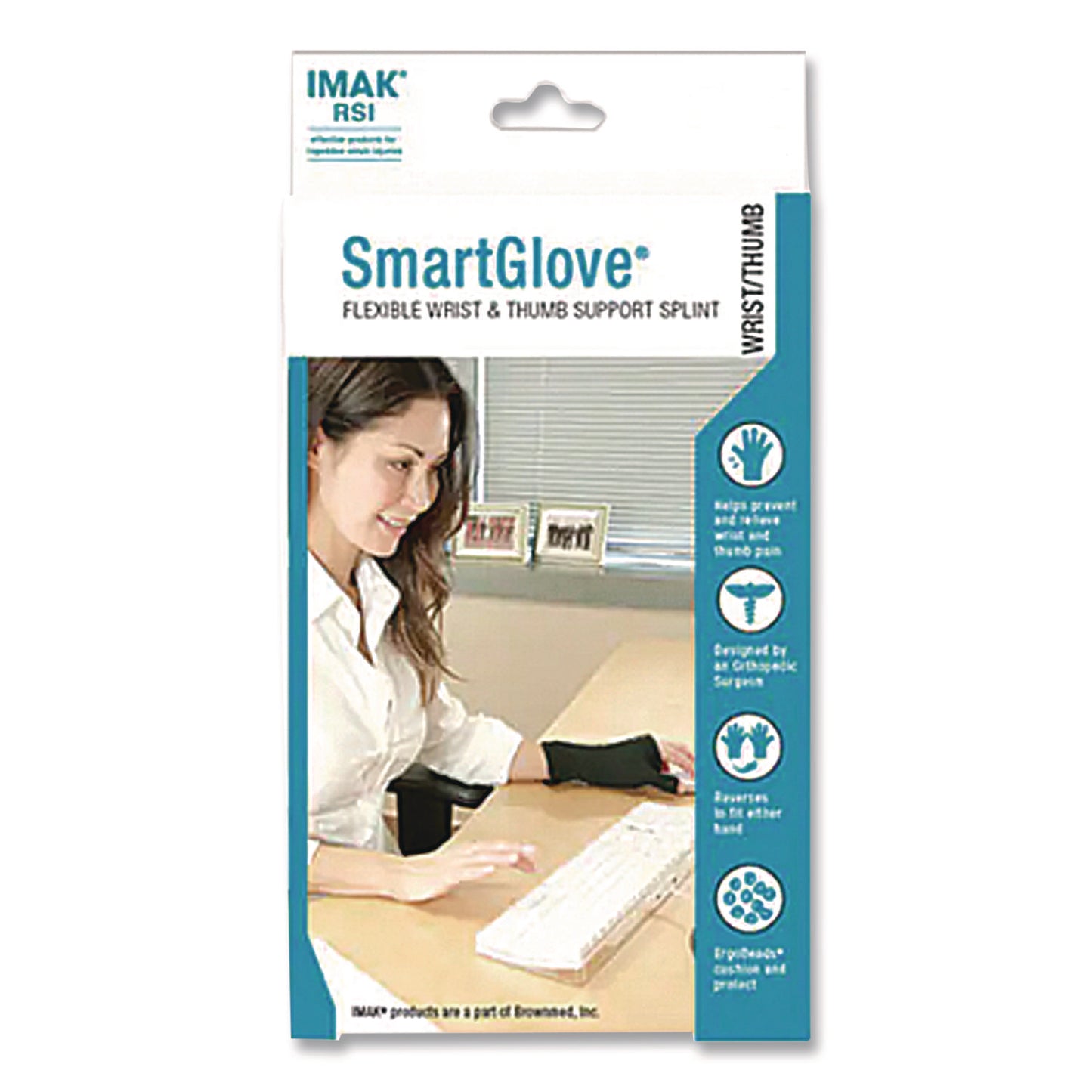 SmartGlove Flexible Wrist and Thumb Support Splint, Medium, Fits Left Hand/Right Hand, Black