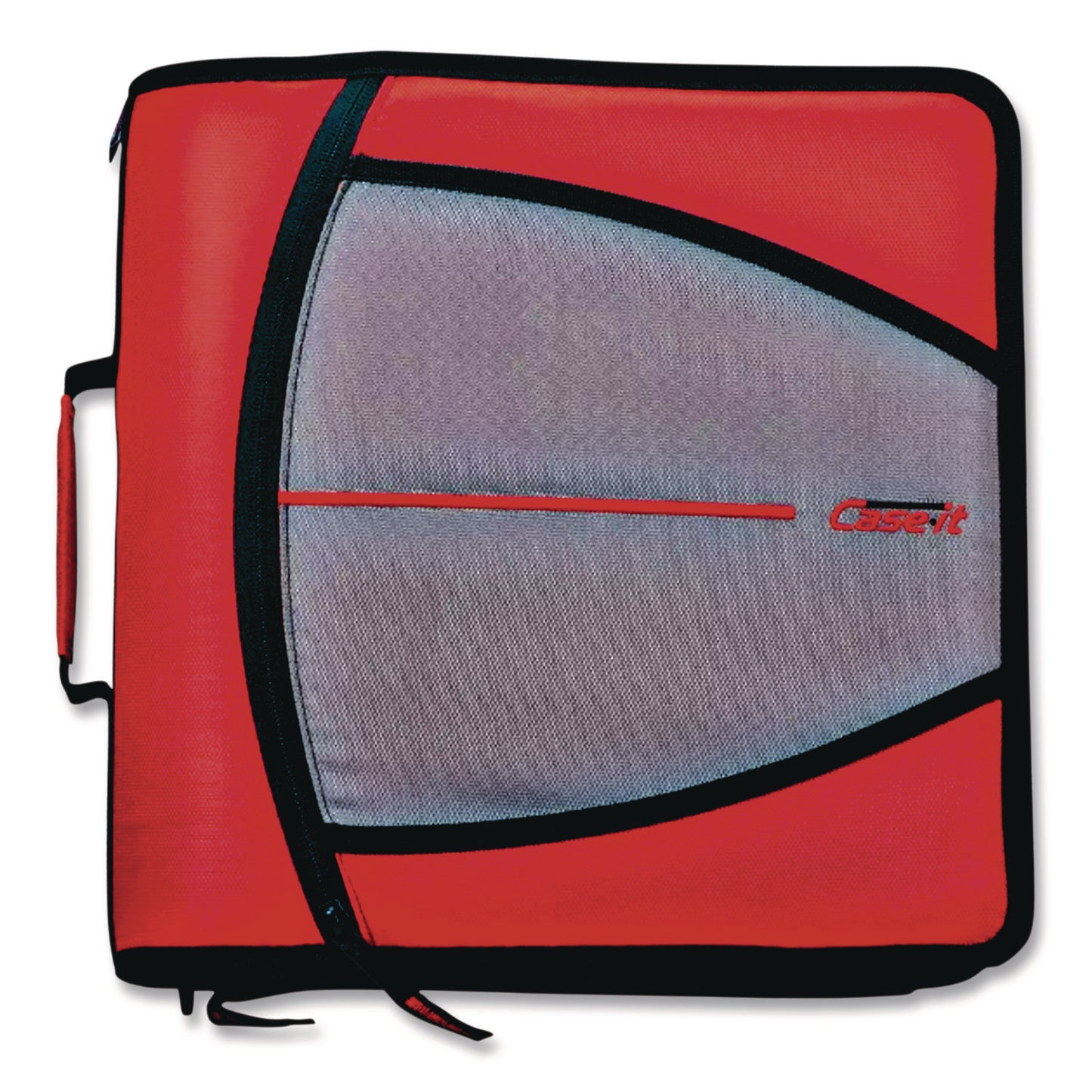 Mighty Zip Tab Binder, 3 Rings, 3" Capacity, 11 X 8.5, Red