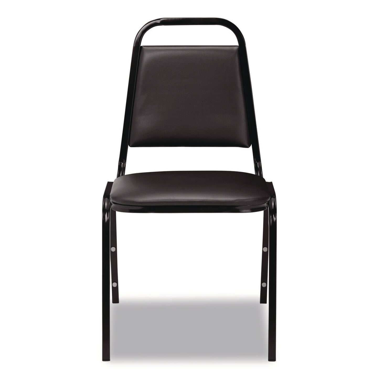9100 Series Vinyl Upholstered Stack Chair, Supports Up to 300 lbs, 18" Seat Height, Black Seat/Back/Base, 4/Carton