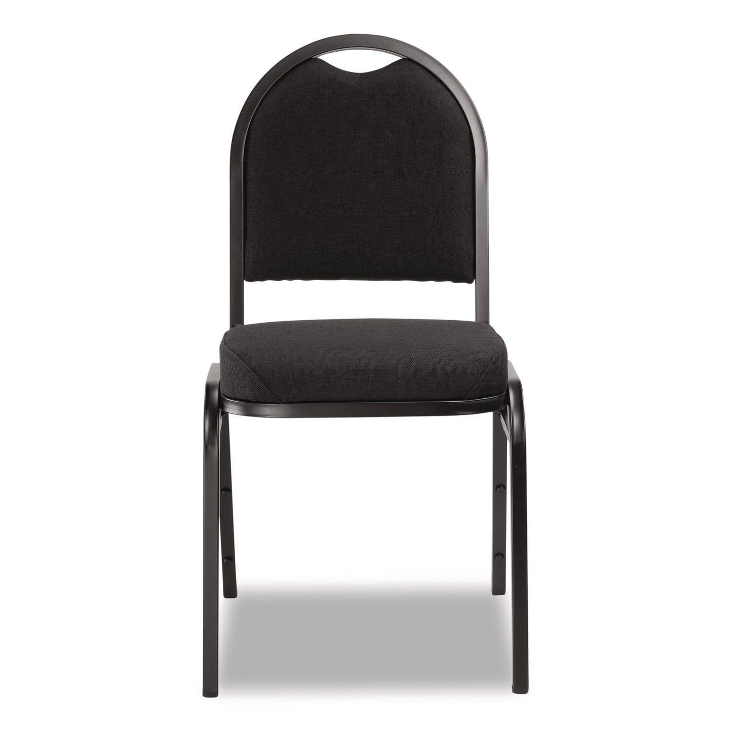 9200 Series Premium Upholstered Stack Chair, Fabric, Supports 500 lb,19" Seat Height, Ebony Black Seat/Back, Black Base, 2/PK