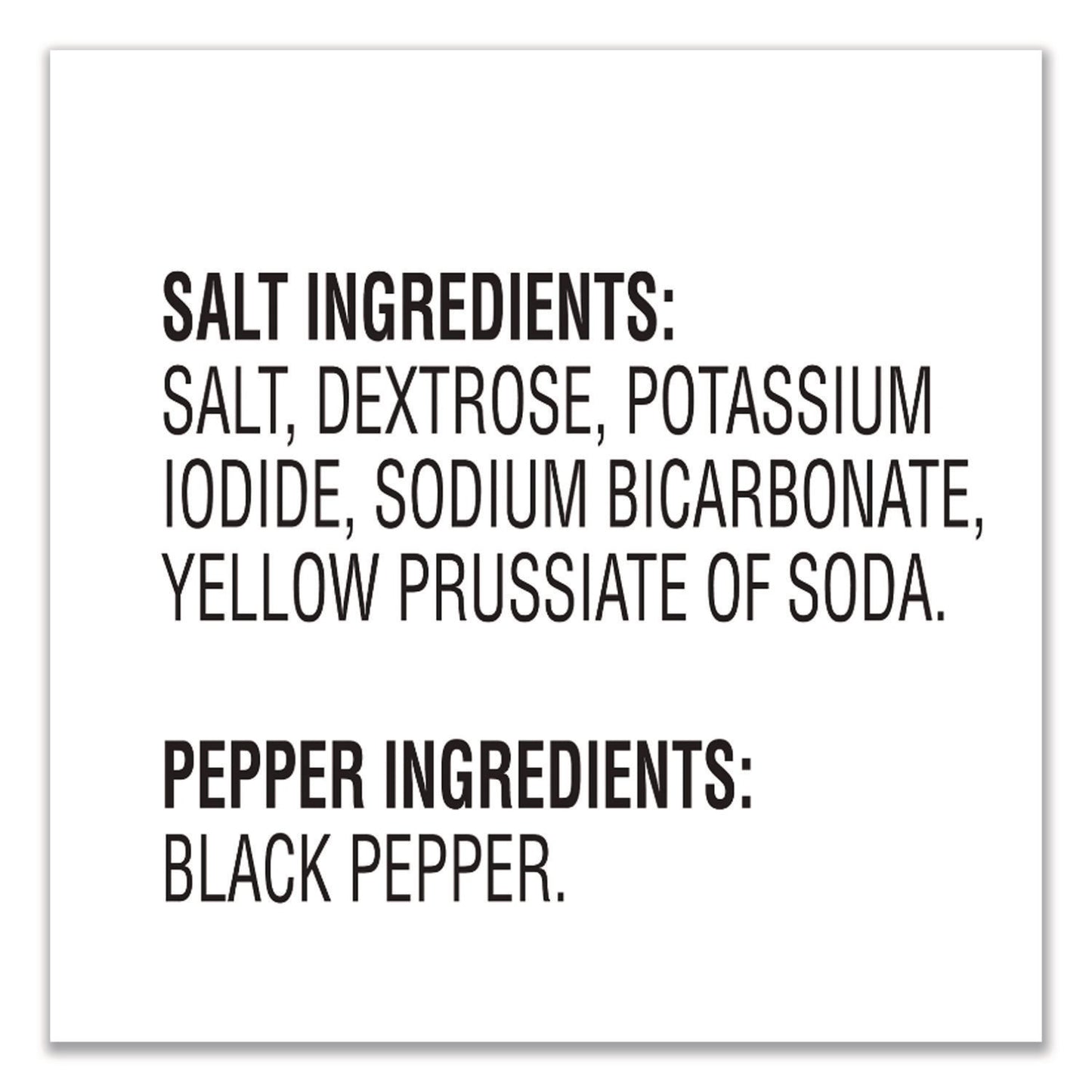 Salt And Pepper Shaker Combo, 4 Oz Salt Dispenser And 1.5 Oz Pepper Dispenser
