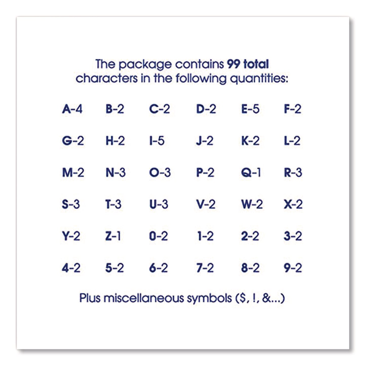 Peel-and-Stick Indoor/Outdoor Letters, Numbers and Symbols, 2" Tall, Black Characters, 133 Pieces