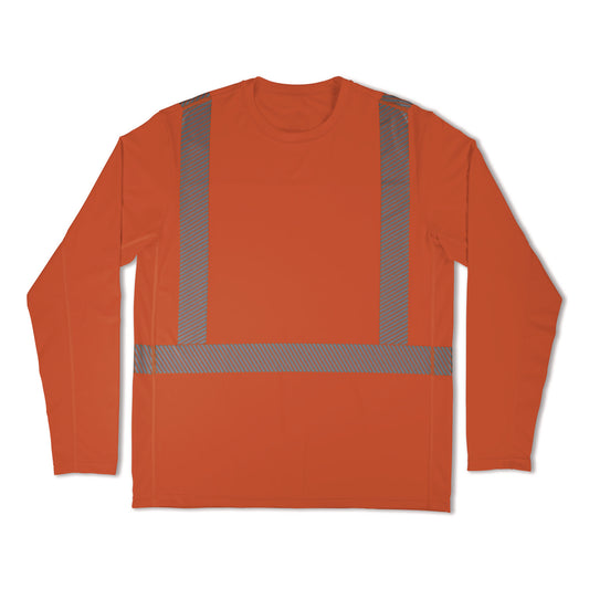 Chill-Its 6688 Type R Class 2 Cooling Hi-Vis Sun Shirt with UV Protection, Small, Orange