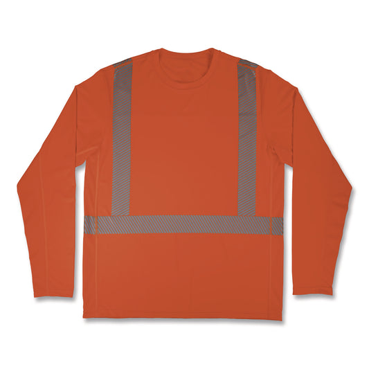 Chill-Its 6688 Type R Class 2 Cooling Hi-Vis Sun Shirt with UV Protection, X-Large, Orange
