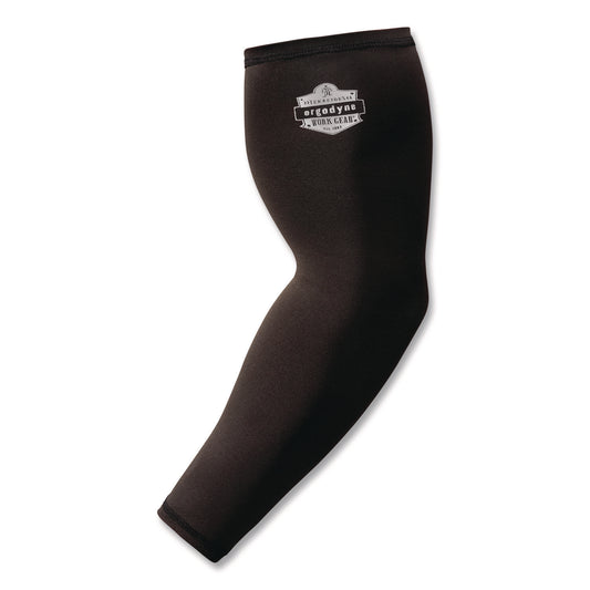 Chill-Its 6691 Cooling Arm Sleeves with Box-Handling Grip, Polyester/Spandex, Large, Black, Pair