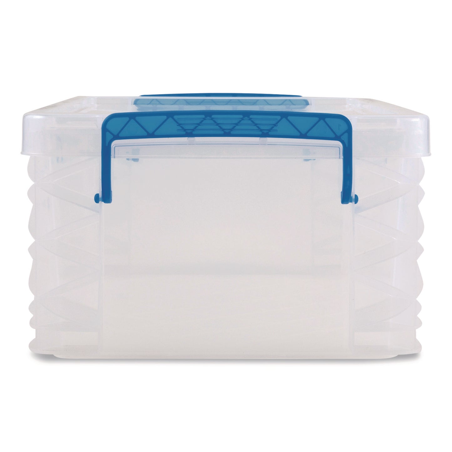 Super Stacker Lift-Off Lid Storage Tote, 14.25 x 10.3 x 6.5, Transparent/Blue