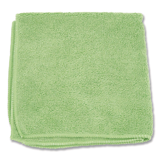 Microfiber Cloths, 12 x 12, Green, 12/Pack