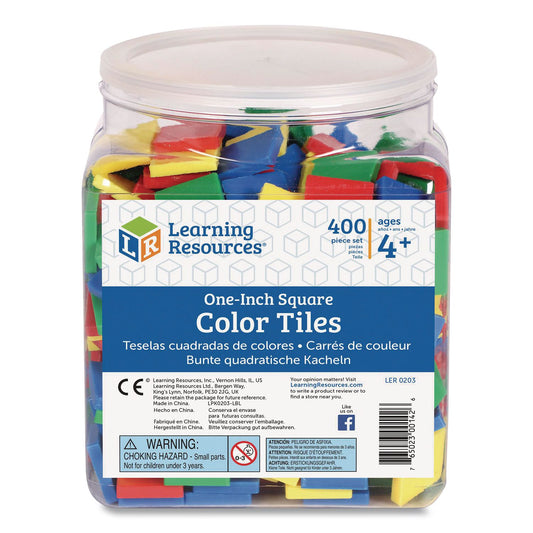 Square Color Tiles, Pre-K to K, 400 Pieces